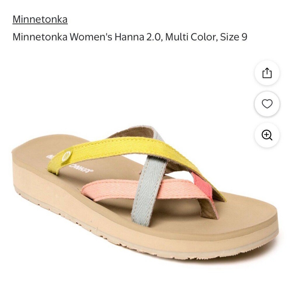 Minnetonka Moccasins Hanna 2.0 Sandals Sz. 7M Multi
